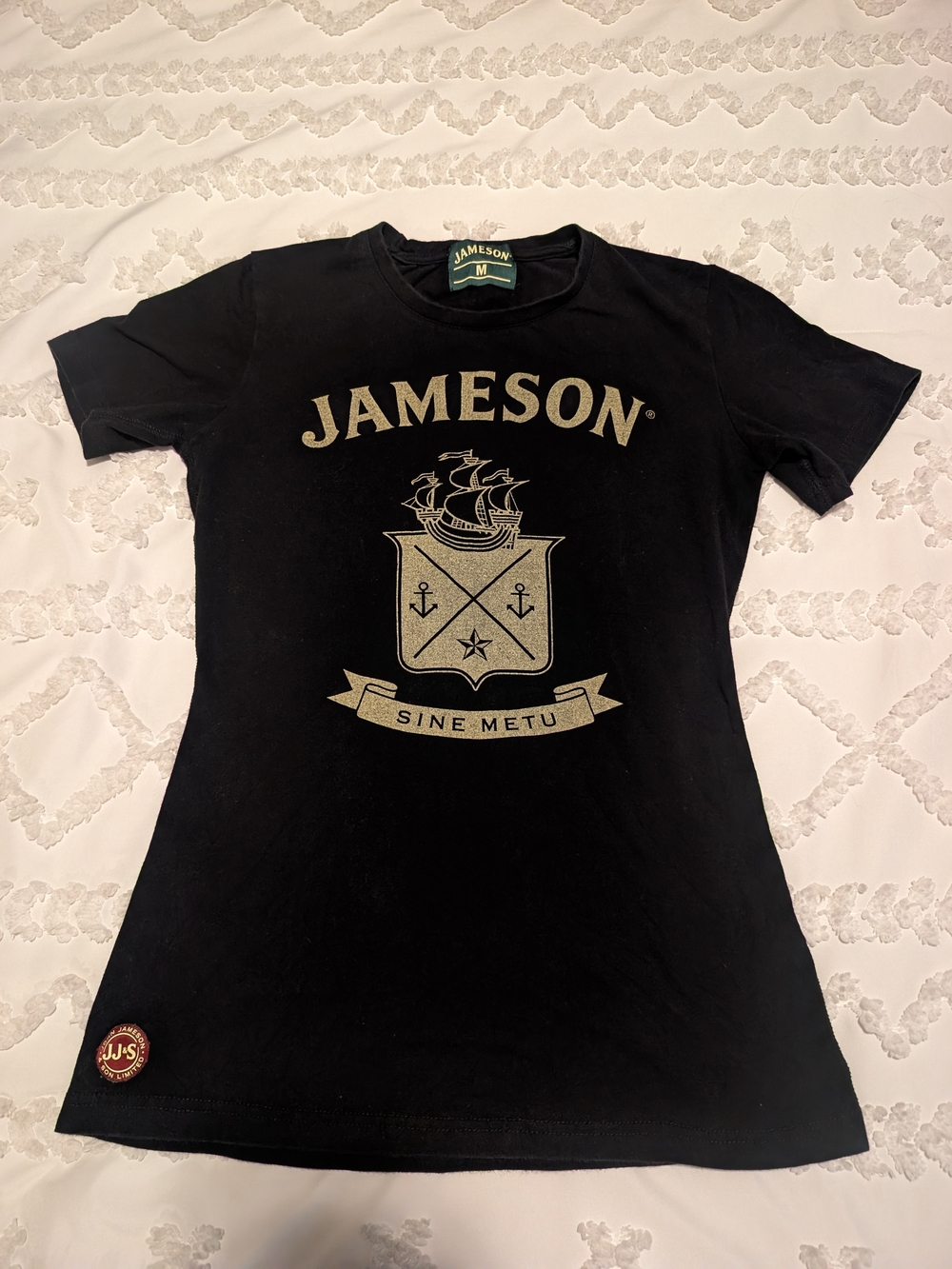 Jameson Black Short-Sleeve Logo Tee for Women Size Medium